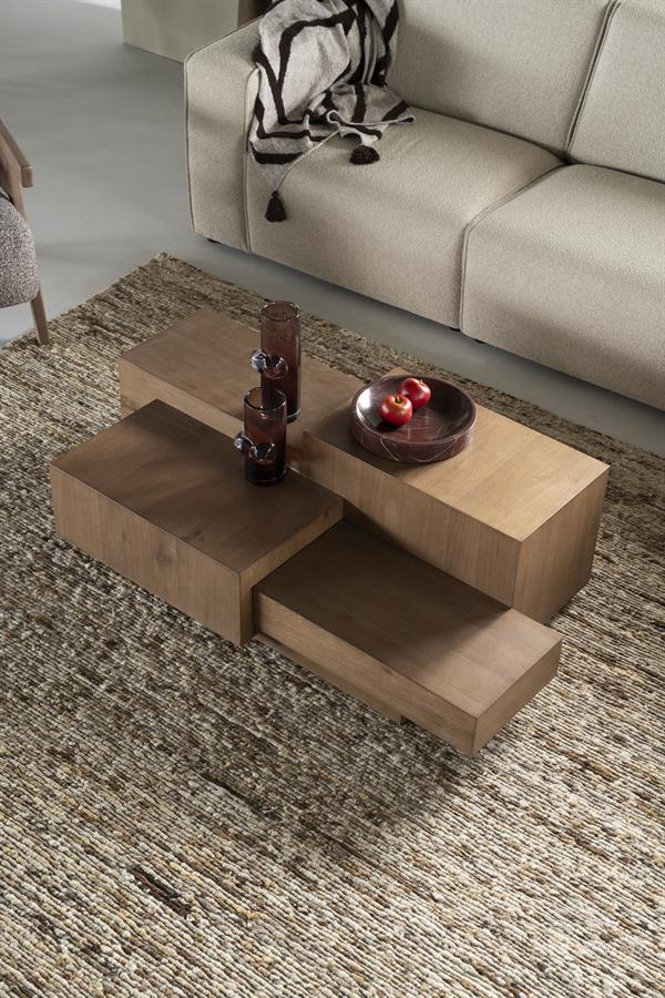 Salontafel Quinten rechthoekig - bruin - Afbeelding 15