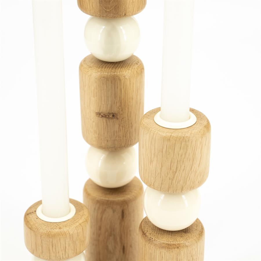 Candle holder Belloa - beige - Afbeelding 3