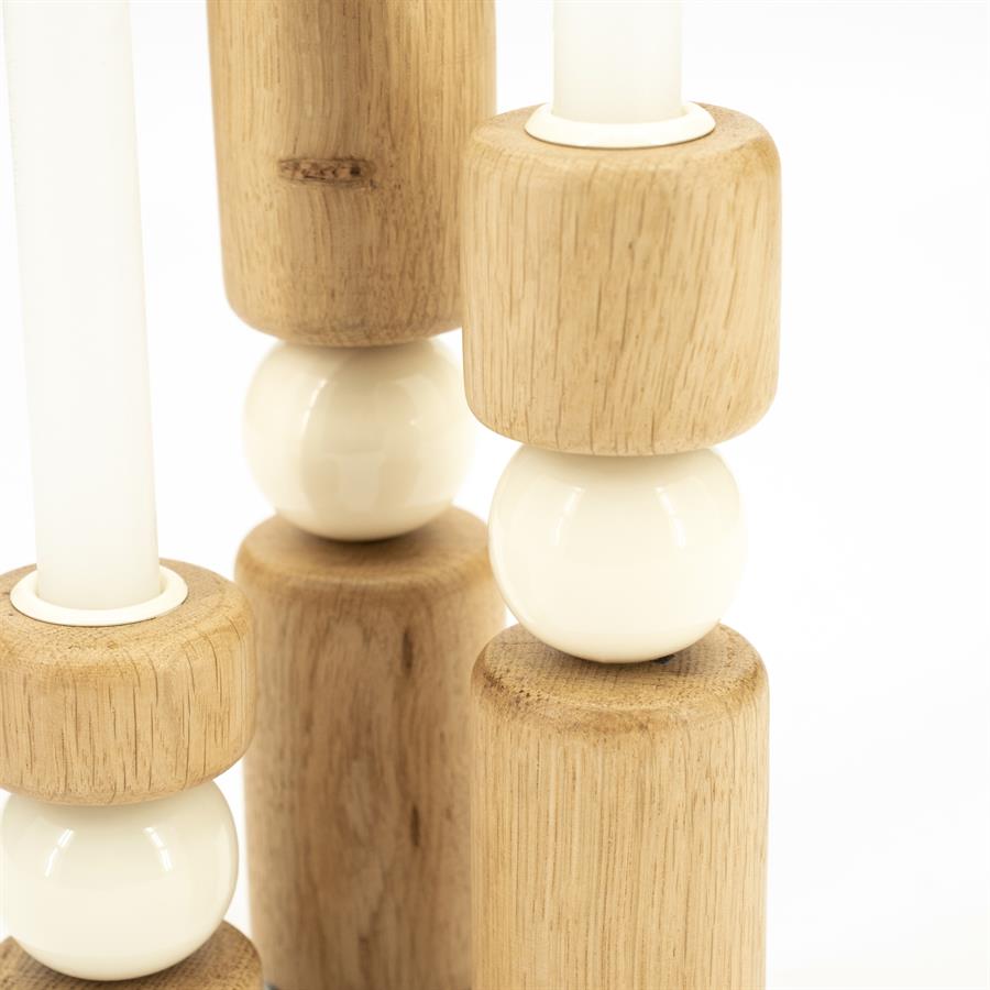 Candle holder Belloa - beige - Afbeelding 4