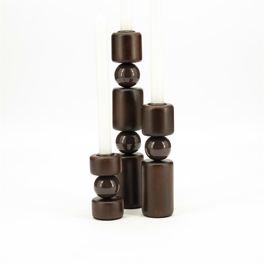 Candle holder Belloa - brown - Afbeelding 2