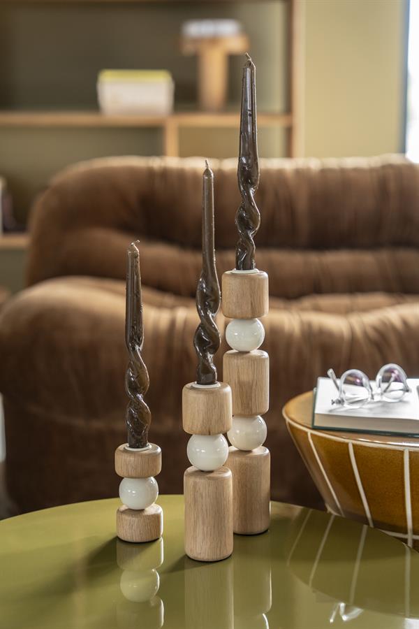 Candle holder Belloa - beige - Afbeelding 6